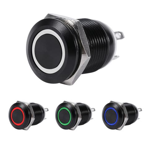 Fashion Shopping Style Led Push Button Switch Car 12mm 2a Led Light