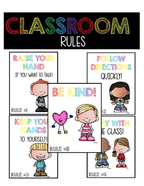 Classroom Rules Posters Classroom Community Kindergarten First Grade Second Grade