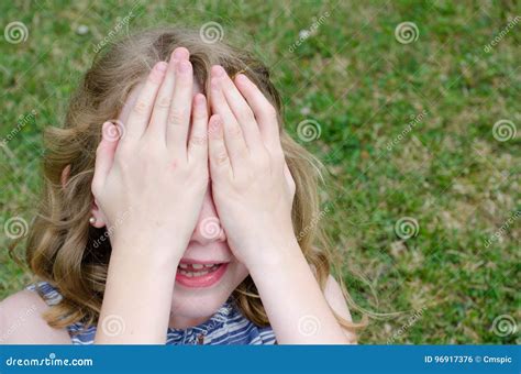 Face Behind Hands Stock Photo Image Of Young Summer 96917376