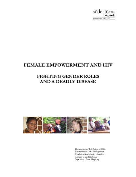 Pdf Female Empowerment And Hiv Fighting Gender Roles And A Deadly Disease Jenny Josefsson
