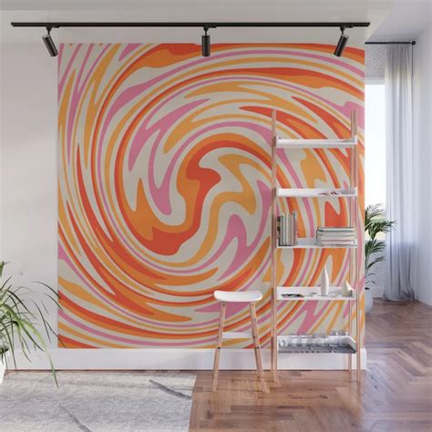 Buy 70s Retro Swirl Color Abstract Wall Mural By Trajeado14 Worldwide
