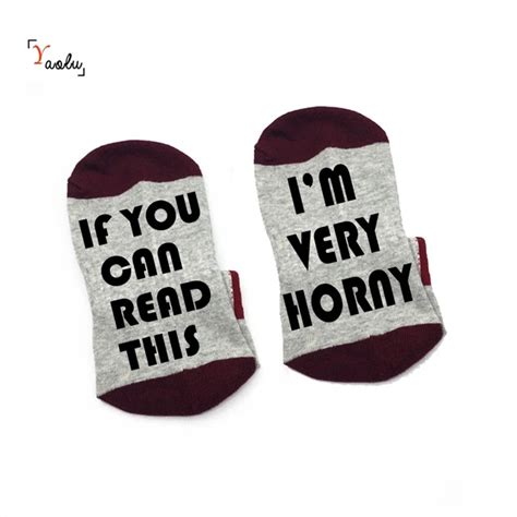 if you can read this i m very horny sock cotton unisex sock slippers ankle socks funny quote get