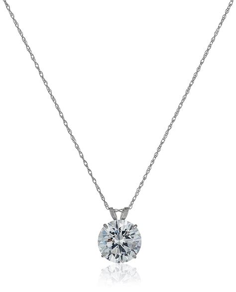 K Gold Solitaire Pendant Made With Swarovski Cubic Zirconia Cttw Read More