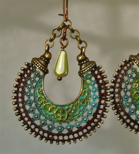 boho jewelry bohemian dangle earring hippie jewelry tribal earring by mysistermylove on etsy
