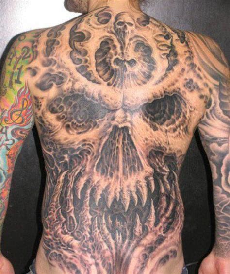 Back Skull Tattoos Full Back Tattoo Biomechanical
