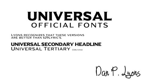 Universal Official Fonts By Dledeviant On Deviantart
