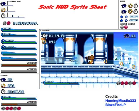 Sonic Hud Sprite Sheet New By Homingmissile333 D By Sonicguy234 On