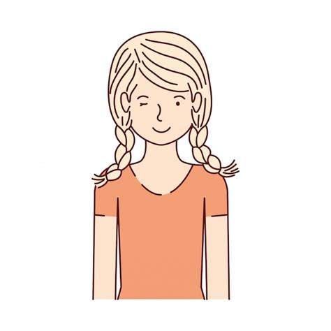 Premium Vector Young Woman Avatar Character