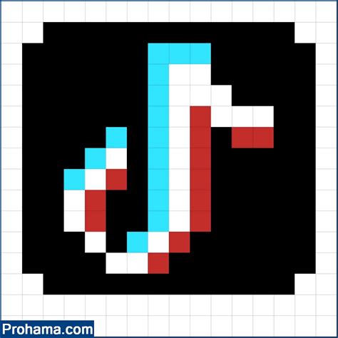 Pixel Art Facile Tik Tok Logo