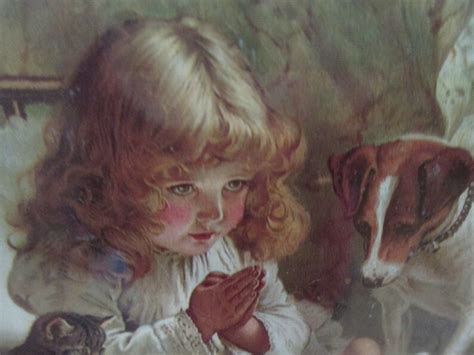Vintage Gold Framed Picture Of Little Girl Praying Over Etsy