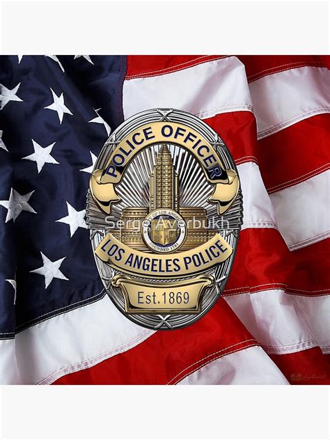 Los Angeles Police Department Lapd Police Officer Badge Over