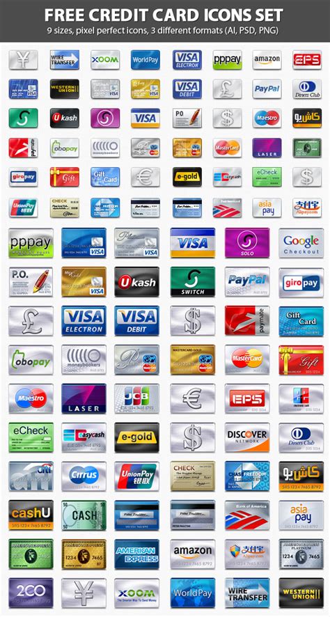 Credit Card Icons Huge Collection Of Free Vector Creadit Card Icons