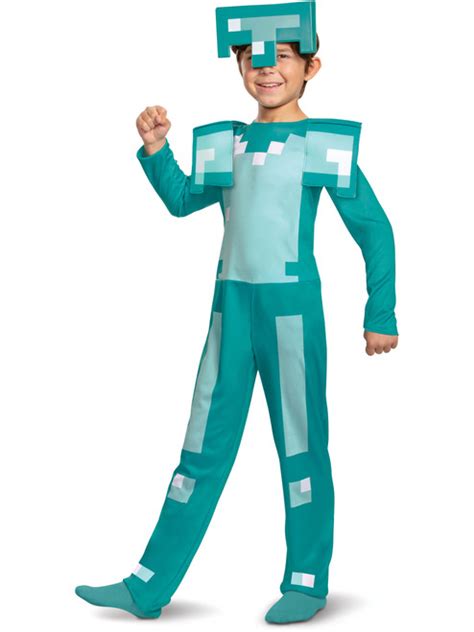 Classic Minecraft Diamond Armor Kids Costume