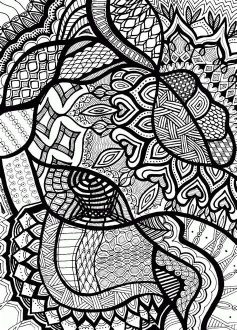 Simple Geometric Mosaic Patterns Coloring Pages
