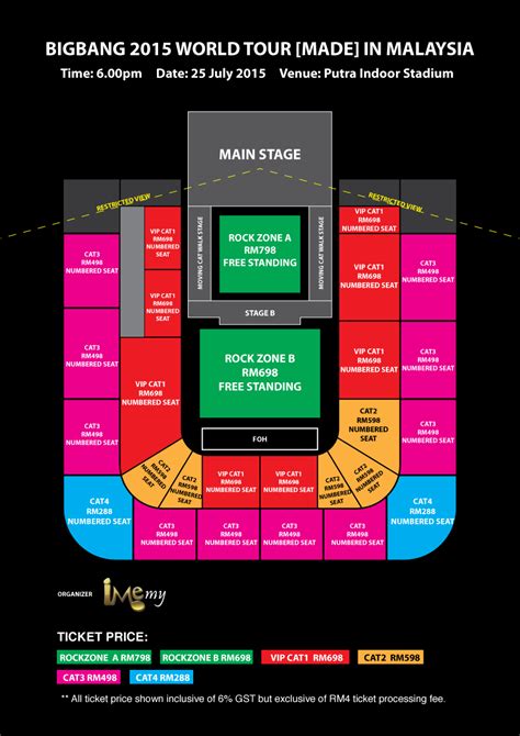 4 5 the stadium has 3 main doors which lead to a rectangular arena 69 × 25 meters large, which can adapt to different. Concert Ticket: Bigbang Concert Ticket Malaysia