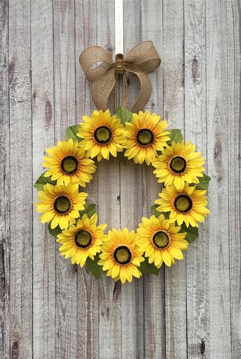 Burlap Sunflower Wreath Sunflower Burlap Wreath Summer Sunflower Burlap