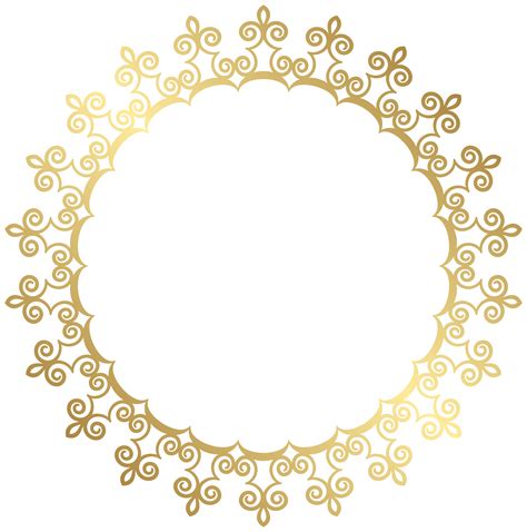Round Gold Border Frame Transparent Clip Art Image | Molduras redondas png image