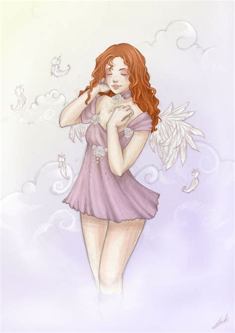 Red Haired Angel By Drawingum On Deviantart