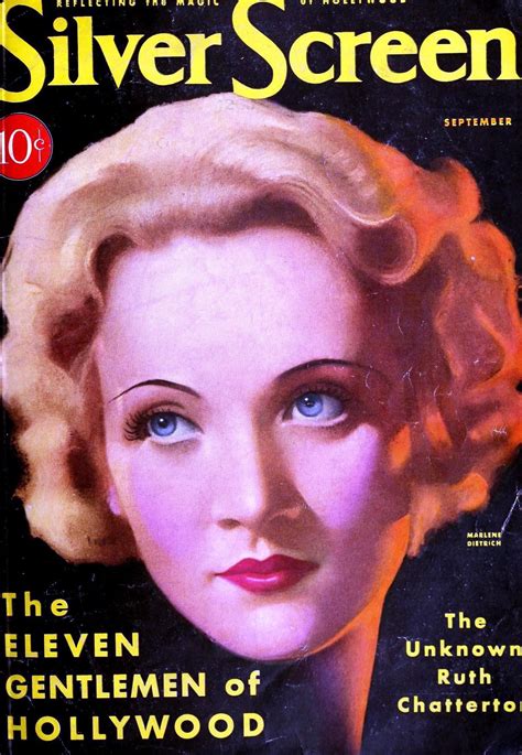 Marlene Dietrich On The Cover Of Silver Screen Magazine September 1931