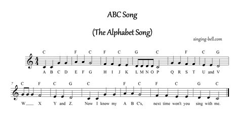 Image result for musical scores with lyrics for children's songs | Abc songs, Alphabet songs, Songs