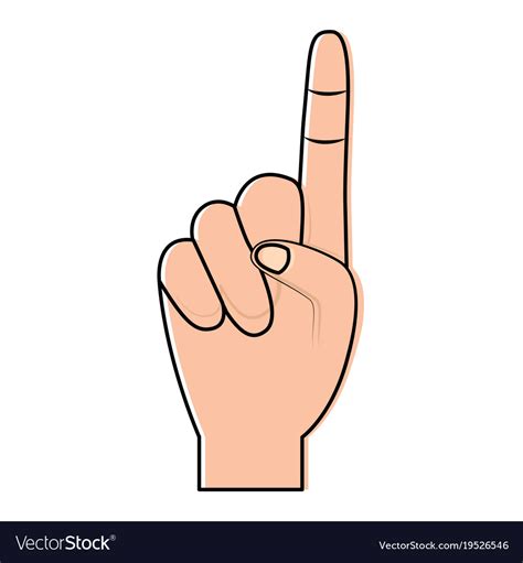 One Finger Up Hand Gesture Icon Image Royalty Free Vector