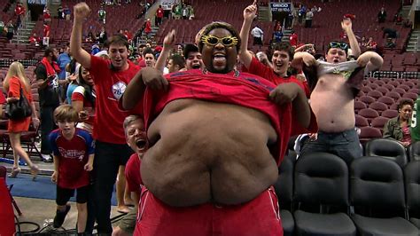 Tnt Should Not Have Allowed This Morbidly Obese Sixers Fan To Participate In The Shirt Off