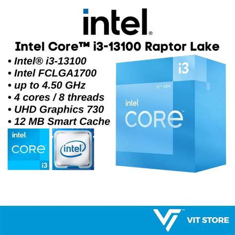 13th Gen Intel Core I3 13100 I3 13100f Desktop Processor Cpu Lga1700