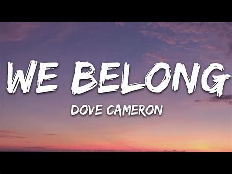 Dove Cameron We Belong Chords Lyrics Tabs Video