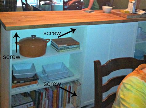 Bookshelves Turned Kitchen Island Ikea Hack More Details Golden