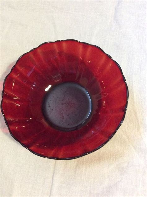 Vintage Arcoroc Red Glass Bowl Arcoroc Red Glass Glass Bowl Vintage