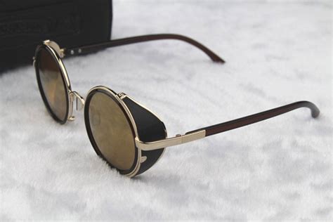 Steampunk Glasses Gold And Brown With Side Shades Steampunk Goggles