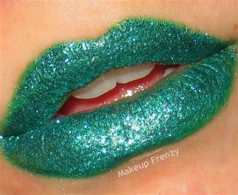 Sparkly Green Lips Neon Lips Glitter Lips Bold Lips Glitter Makeup