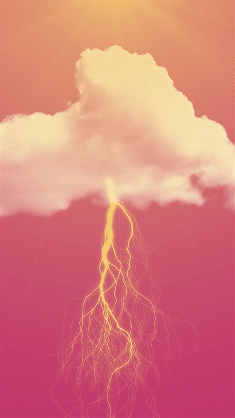 1080x1920 Pink Clouds Lightning 4k Iphone 76s6 Plus Pixel Xl One