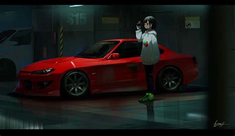 Pin By Ajanni Patrick On Fanart Jdm Wallpaper Red Car Anime
