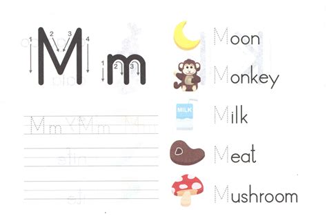 Alphabet Capital And Small Letter M M Worksheet For Kids Preschool Crafts