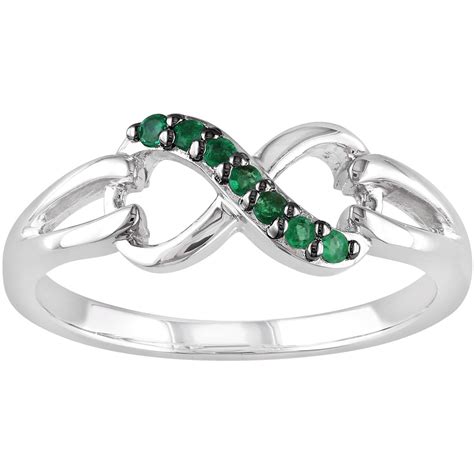 Sofia B Sterling Silver Emerald Infinity Ring Gemstone Rings