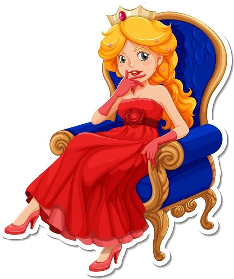 beautiful princess cartoon character sticker 2801701 vector art at vecteezy