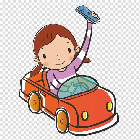 Cartoon Happy Girl Driving A Car Stock Illustration Illustration