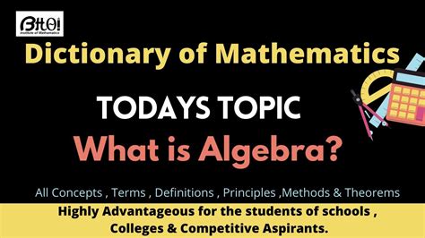 What Is Algebra Branch Of Mathematics Dictionary Of Mathematics