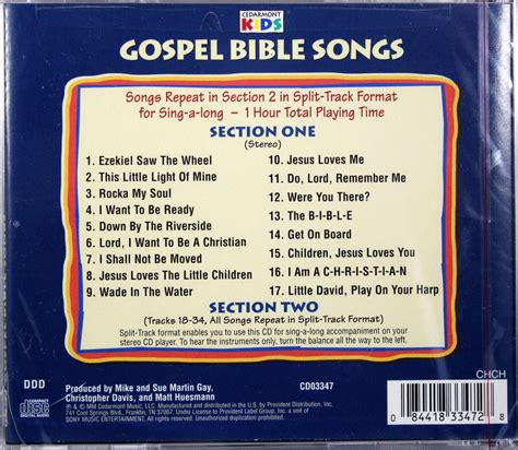 Cedarmont Kids Gospel Bible Songs Sing Along New Cd 17 Classic