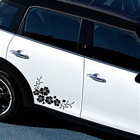 car sticker lovely flowers decorative laminated 30x14cm car styling front bumper cover scratches