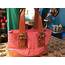 Vintage Pink Coach Purse Signature Bag Cloth And 