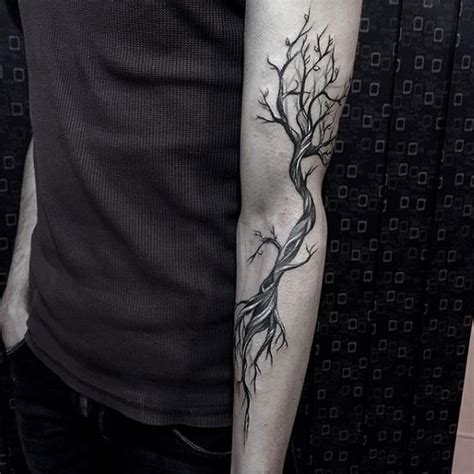 The tattoo was intricately drawn and shaded and the branches including the roots look really attractive. 60 Forearm Tree Tattoo Designs For Men - Forest Ink Ideas