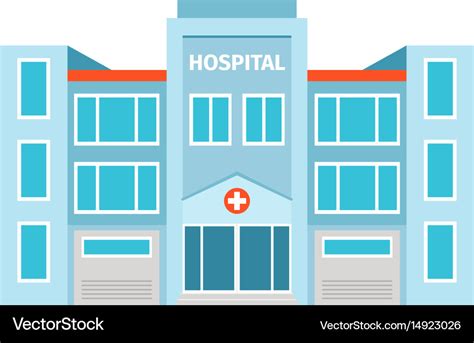 Hospital Flat Building Icon Royalty Free Vector Image