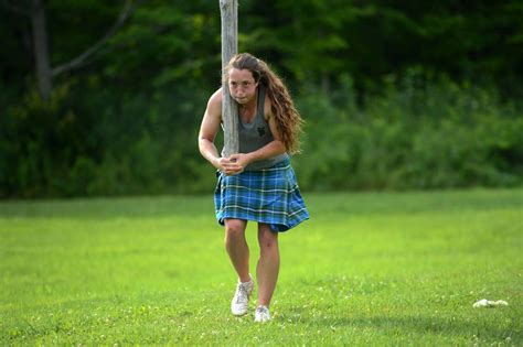Scottish Highland Games Susie Lajoie Practices For The Caber Toss At Fitness Experience In