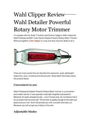 Are you looking for a great set of hair clippers? Calaméo - Wahl Clipper Review——Wahl Detailer Powerful ...