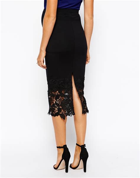 asos maternity exclusive lace pencil skirt in black lyst