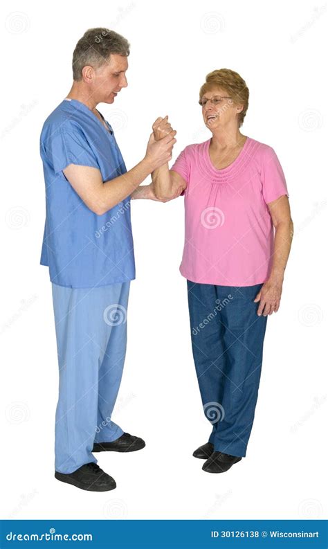 Nurse Physical Therapy Mature Senior Elderly Woman Royalty Free Stock