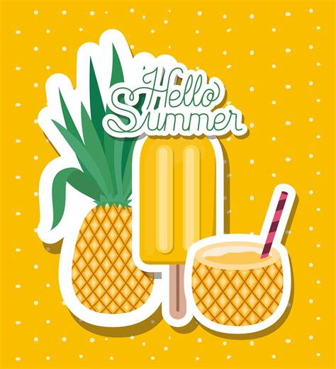 Hello Summer Vacation Stickers Design 679513 Vector Art At Vecteezy