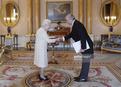 Queen Elizabeth Ii With Ambassador Of The Republic Of Albania In The Uk